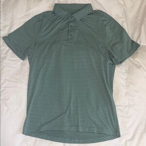 Lululemon Teal Striped Polo Shirt